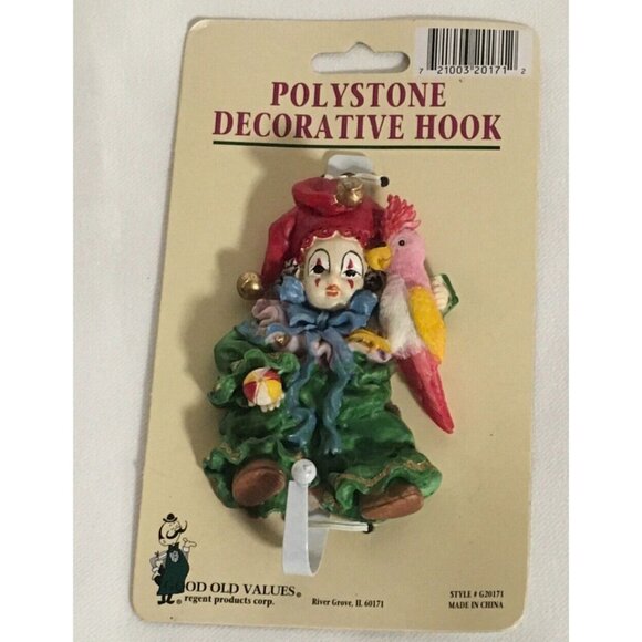 Harlequin Jester Clown Kakadu Decorative Coat Hook 3D Nursery Children - Picture 1 of 2